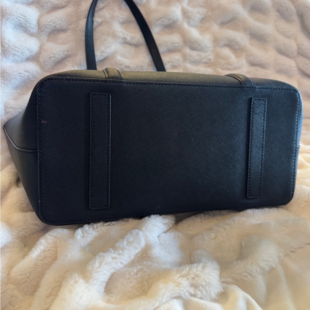 Kate Spade Black Leather Tote with Gold Hardware - Picture 9 of 9